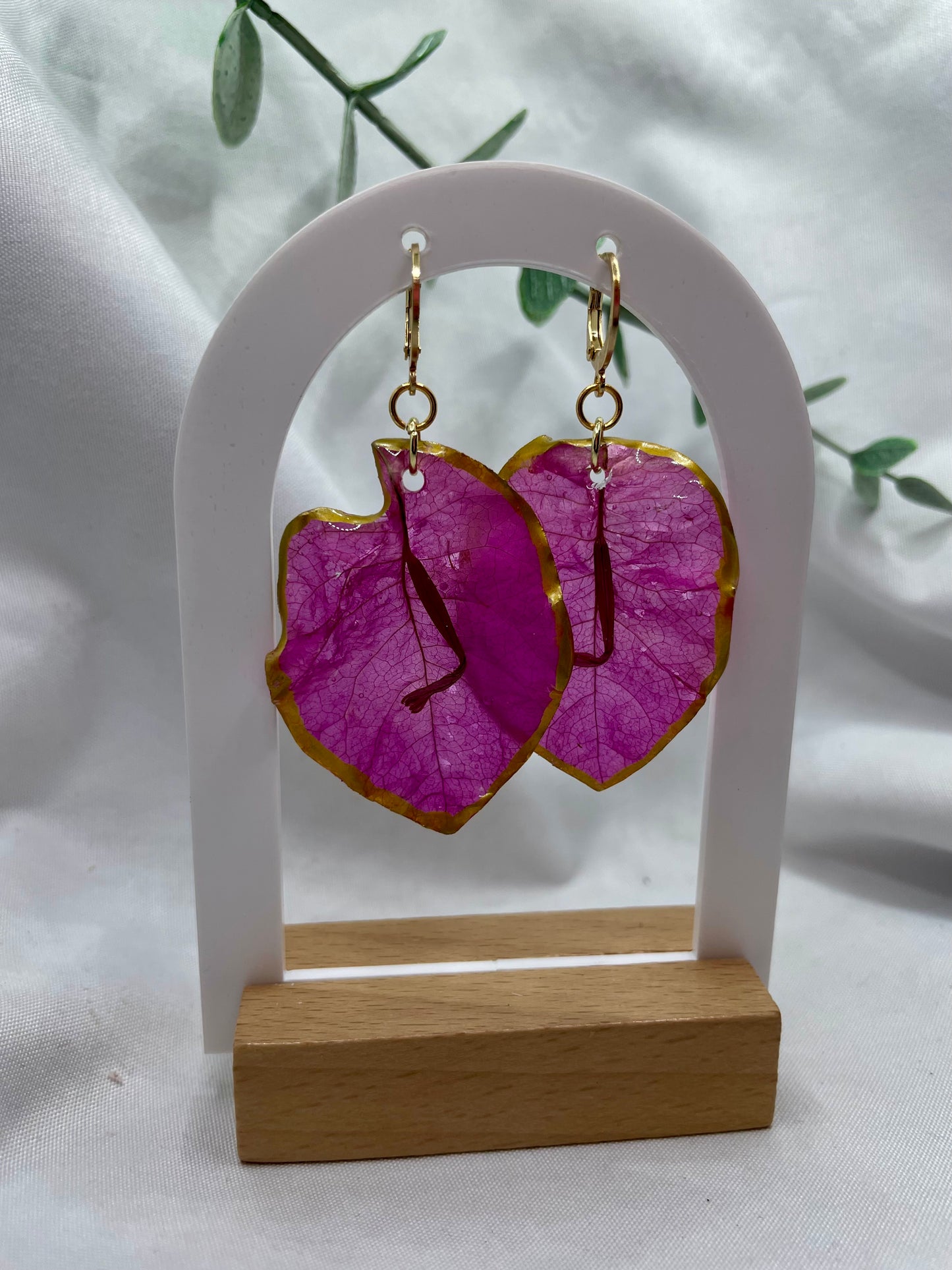 Pink Trinitaria de Abuela Earring