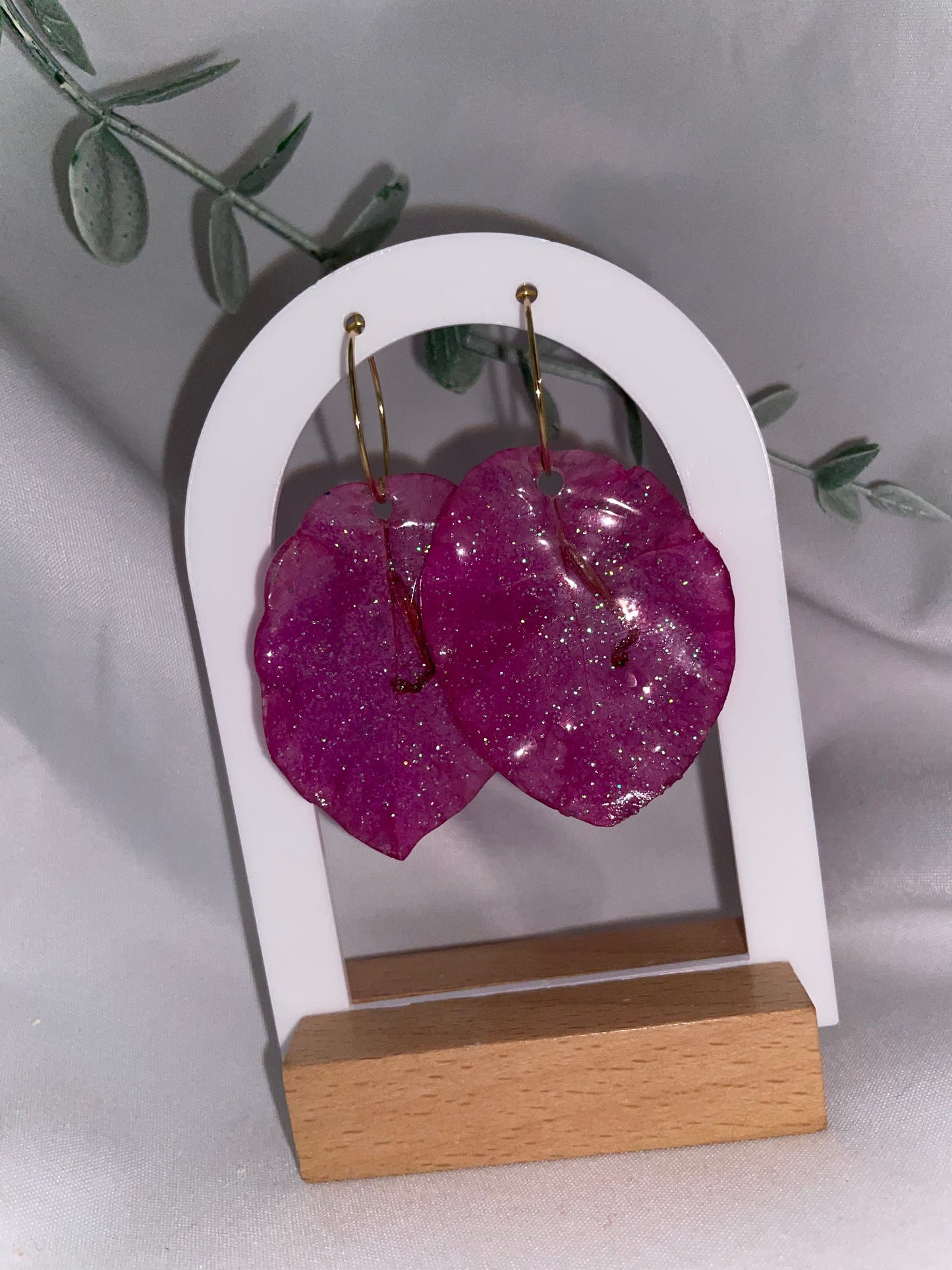 Pink Trinitaria de Abuela Earring