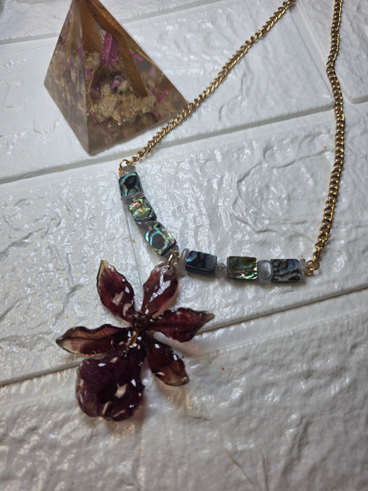 Collar Botánico de Orquídea Natural