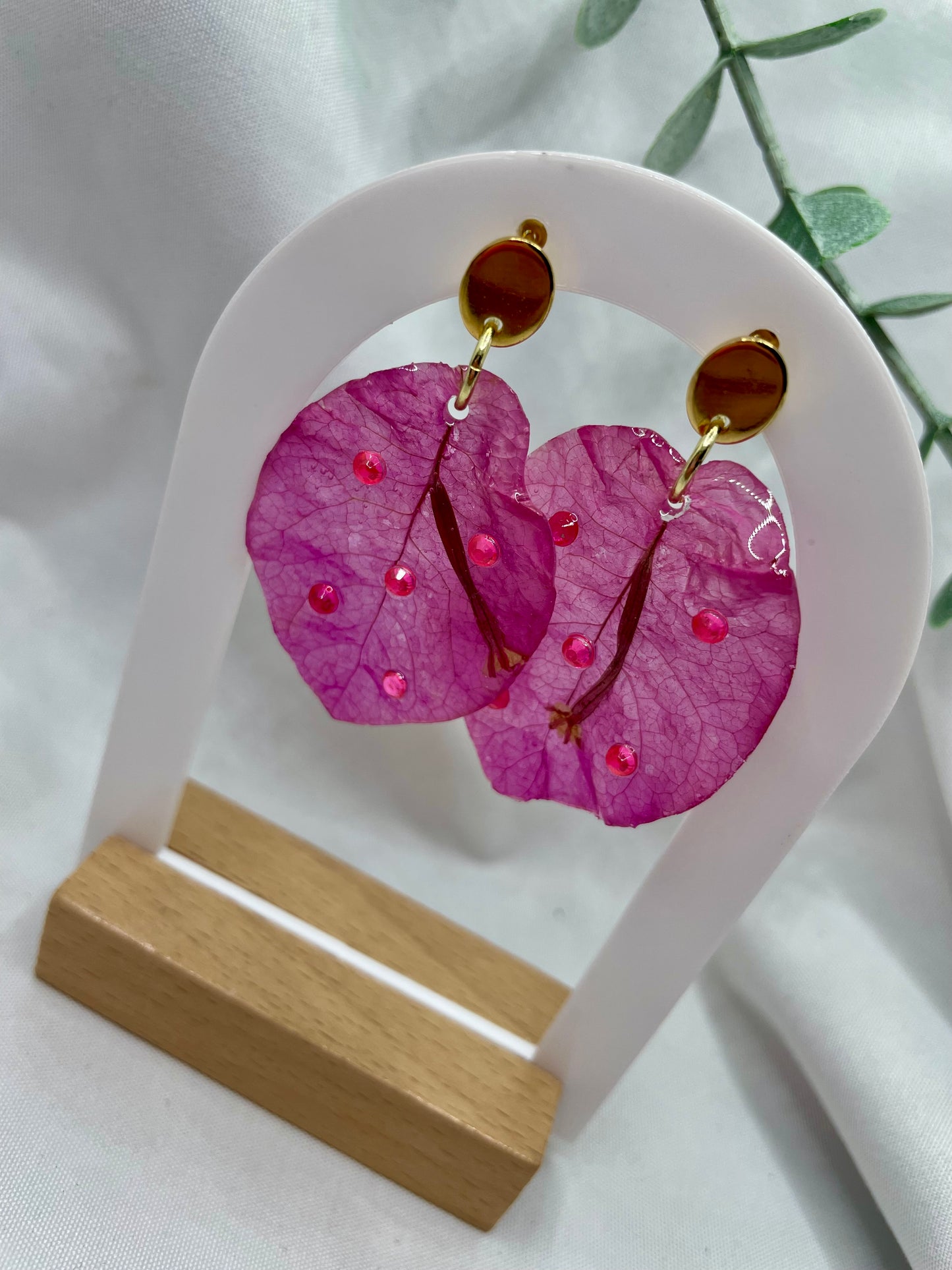 Pink Trinitaria de Abuela Earring
