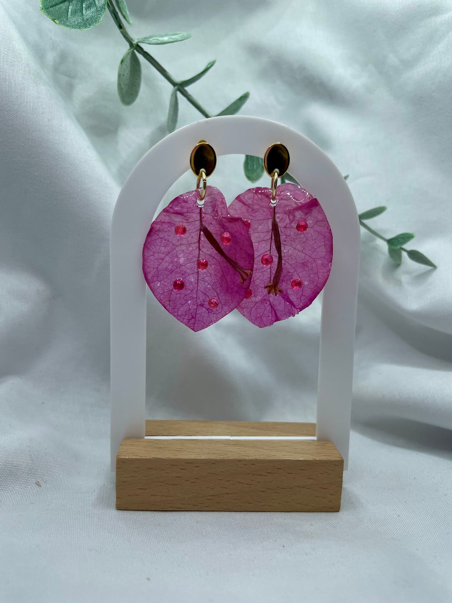 Pink Trinitaria de Abuela Earring