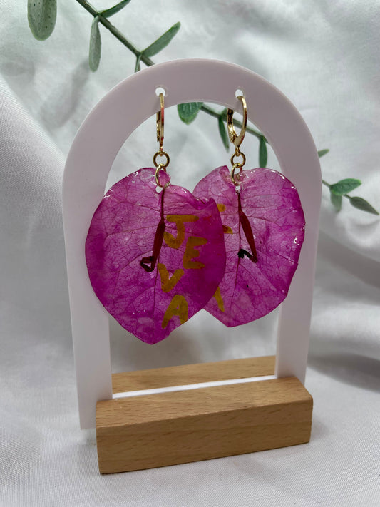 Pink Trinitaria de Abuela Earring