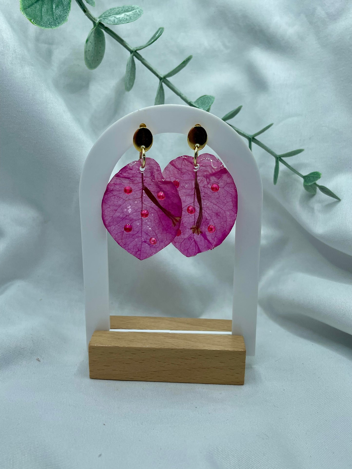Pink Trinitaria de Abuela Earring