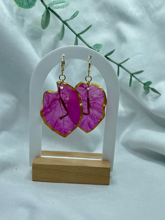 Pink Trinitaria de Abuela Earring