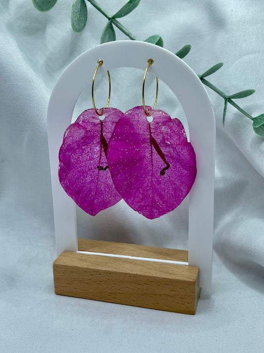 Pink Trinitaria de Abuela Earring