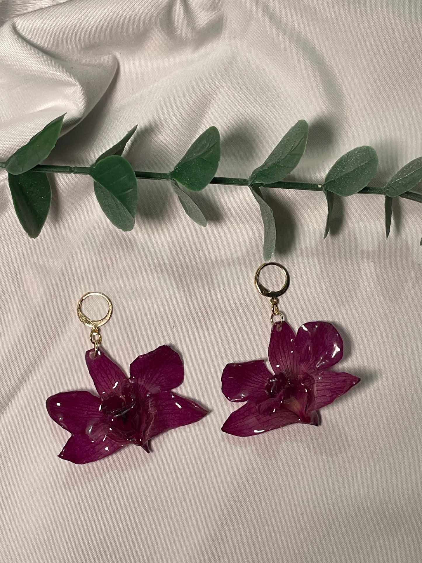 Purple Orchids Earring