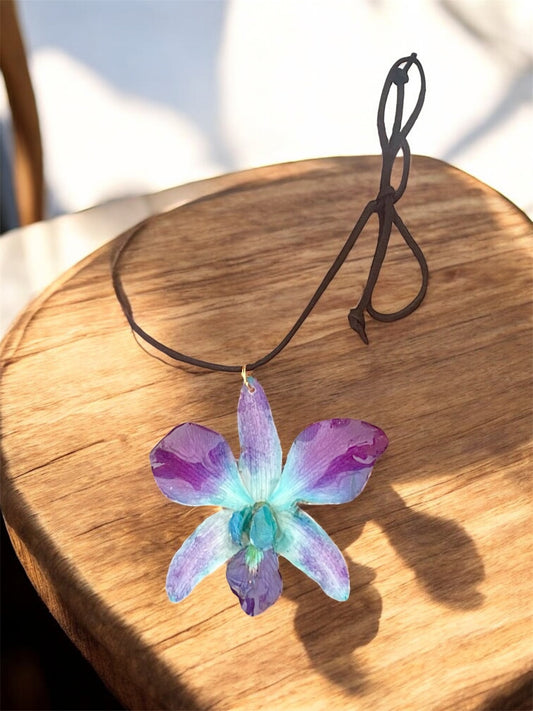 Choker Orchid Blue Necklace