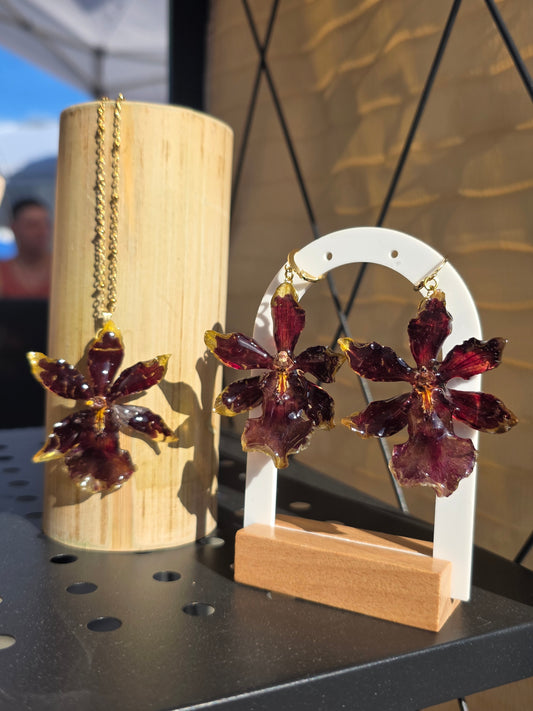 Oncidium Orchid 🤎 Golden Red Star (set)